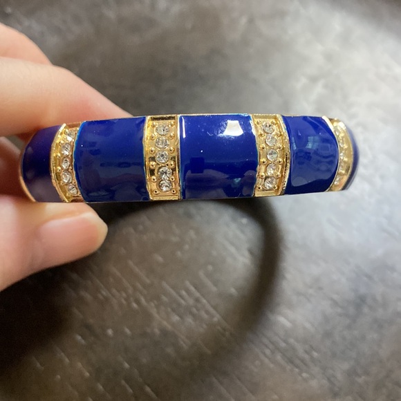 Sequin Royal Blue Rhinestone Clamp bracelet - Picture 3 of 6